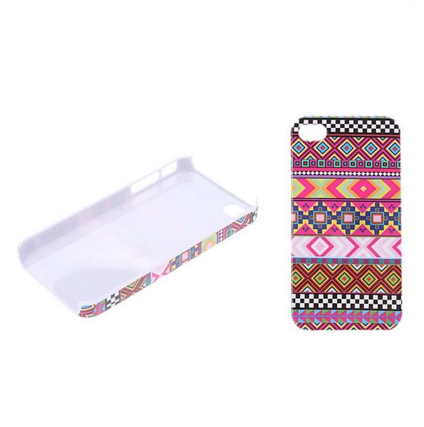 Case roxa listrada padrão Hard para iPhone 4/4S