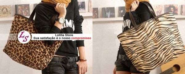 Bolsa estilo sacola Animal Print