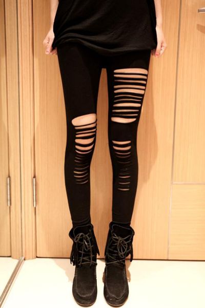 Calça legging rasgadinha